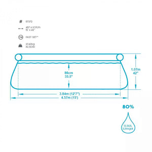 Dema - Garten Pool-Set komplett Swimmingpool rund 457x107 cm