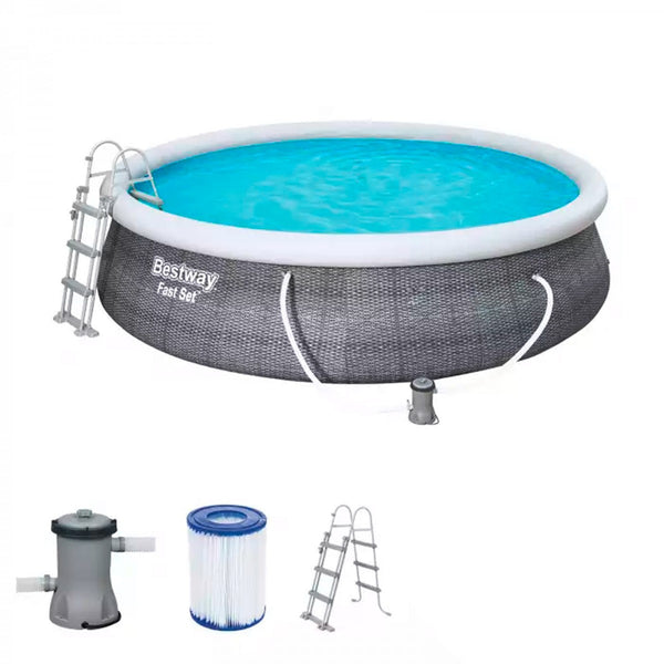 Dema - Garten Pool-Set komplett Swimmingpool rund 457x107 cm