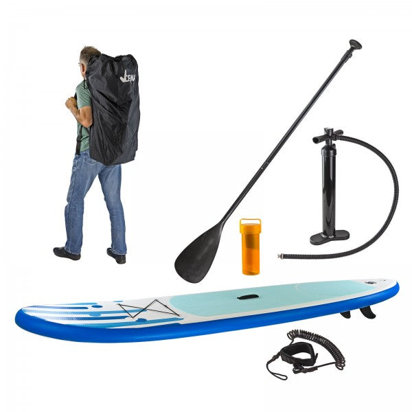 SUP Stand Up Paddle Board 305x71 cm Tavola da surf blu gonfiabile + pagaia + accessori
