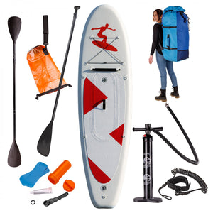 Dema - SUP Stand Up Paddle Board 320x84 cm Surfboard weiß aufblasbar + Paddel + Zubehör