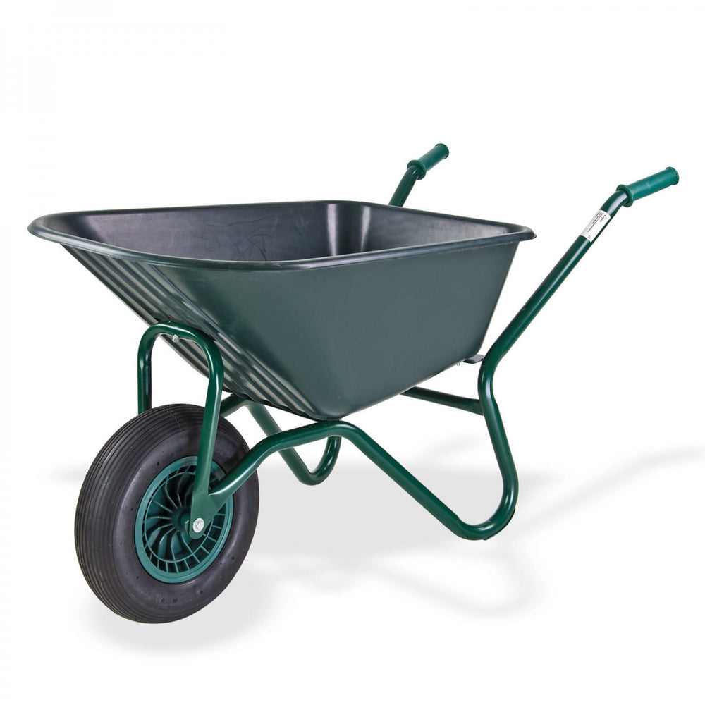 Dema - Schubkarre Gartenschubkarre Gartenkarre mit Kunststoffwanne grün 85 L Liter