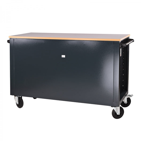 Dema - Mobile Werkbank Werktisch Arbeitstisch auf Rädern rot / anthrazit 180x48x104 cm