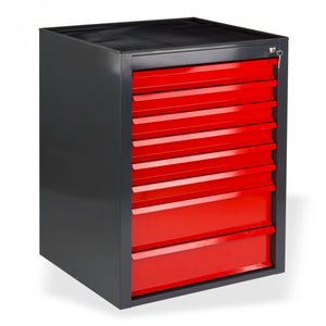 Dema - Schubladenschrank ''Fernando Maxi'' 8 Schubladen Anthrazit/Rot