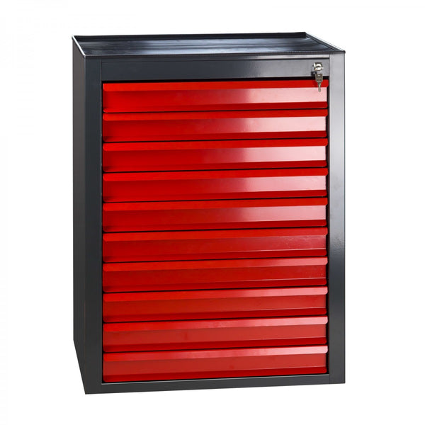 Dema - Schubladenschrank ''Fernando Maxi'' 10 Schubladen Anthrazit/Rot