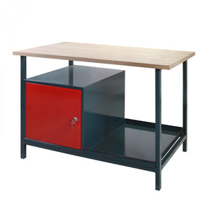 Dema - Werkbank Werktisch Aerbeitstisch Werkstatt Tisch Eko 1T rot anthrazit 120x60 cm