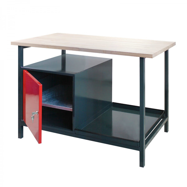 Dema - Werkbank Werktisch Aerbeitstisch Werkstatt Tisch Eko 1T rot anthrazit 120x60 cm