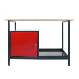 Dema - Werkbank Werktisch Aerbeitstisch Werkstatt Tisch Eko 1T rot anthrazit 120x60 cm