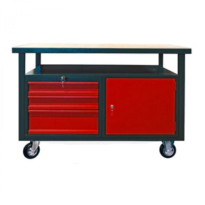 Dema - Profi-Werkbank 3 Schubl/1 Tür rot/anthrazit