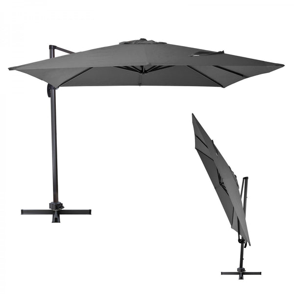 Dema - Ampelschirm Sonnenschirm Gartenschirm Schirm Verona 3x3 m anthrazit grau