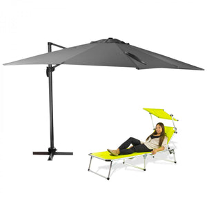 Dema - Ampelschirm Sonnenschirm Gartenschirm Schirm Verona 3x3 m anthrazit grau