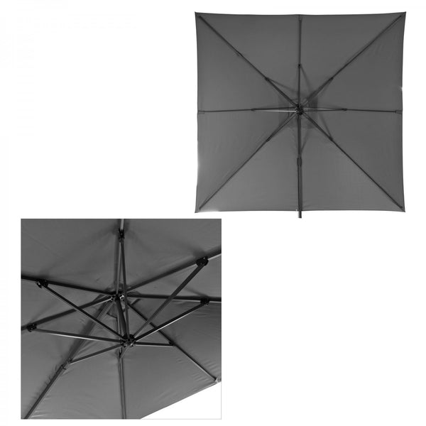 Dema - Ampelschirm Sonnenschirm Gartenschirm Schirm Verona 3x3 m anthrazit grau