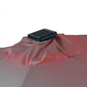 Dema - Alu Sonnenschirm Gartenschirm Schirm Ø 2,7 m Solar / LED 24 Lämpchen rot