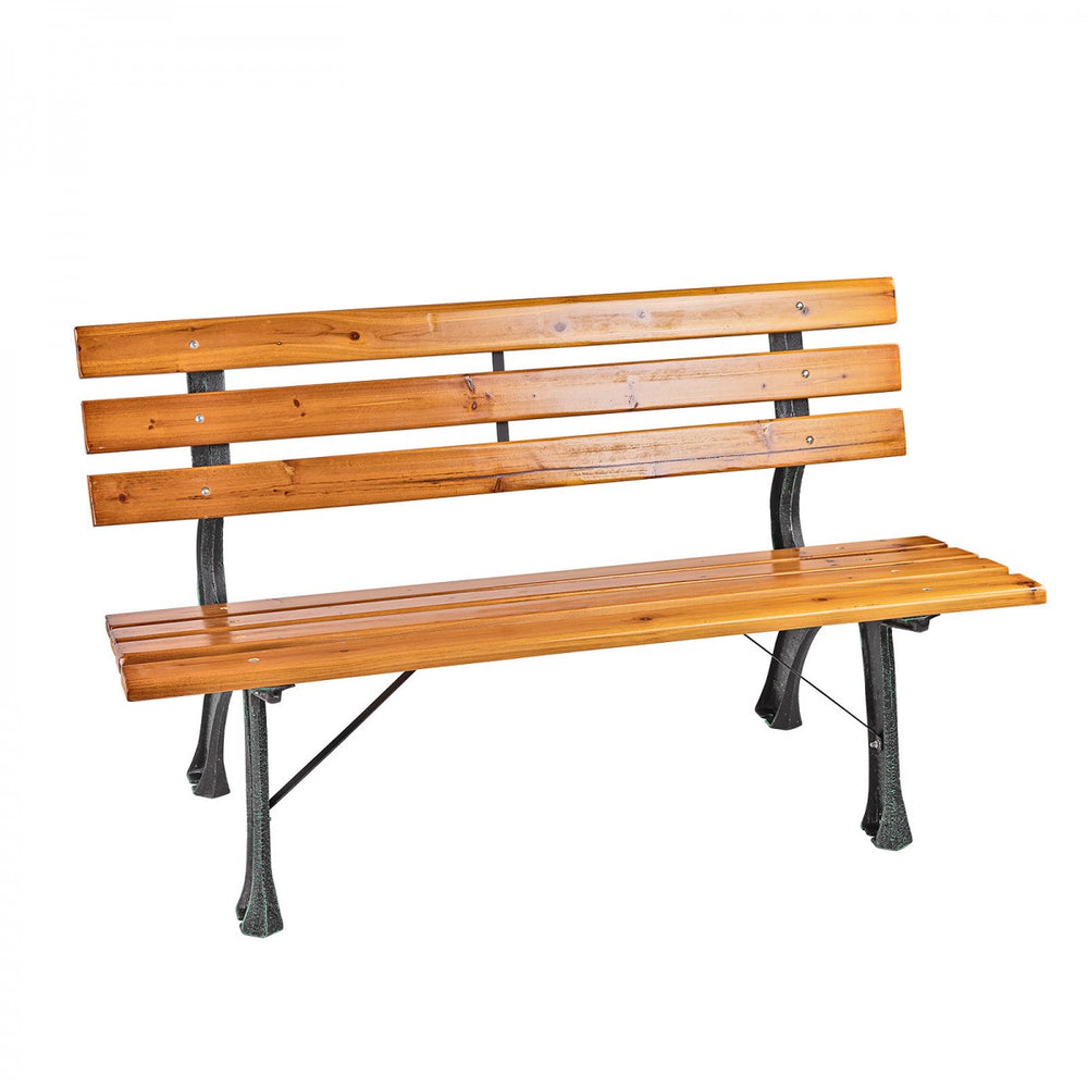 Dema - Parkbank Gartenbank Sitzbank Bank Gusseisen Holz 120 cm