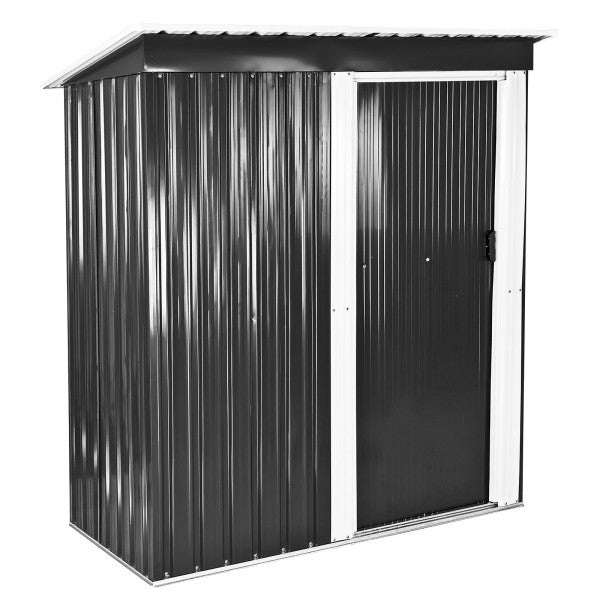 Metall Gerätehaus Geräteschuppen Gartenhaus Perth 164x89x182 cm anthrazit weiss