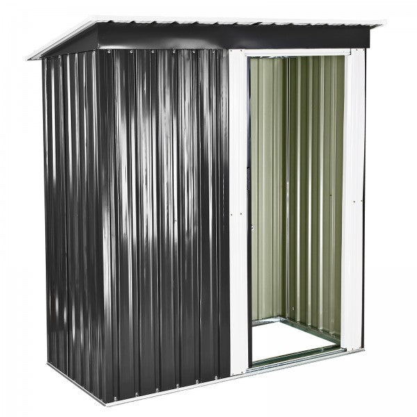 Metall Gerätehaus Geräteschuppen Gartenhaus Perth 164x89x182 cm anthrazit weiss