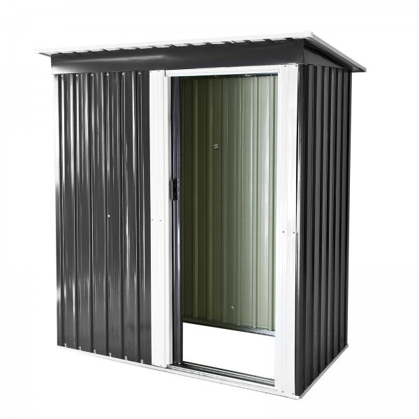 Metall Gerätehaus Geräteschuppen Gartenhaus Perth 164x89x182 cm anthrazit weiss