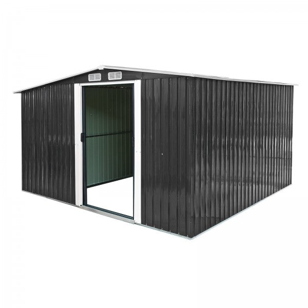 XXL Garten Metall Gerätehaus mit Holzlager anthrazit
