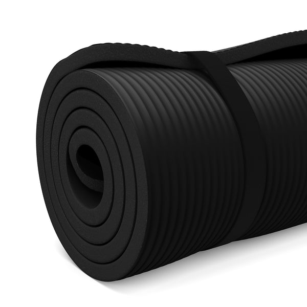 Yogamatte schwarz 190 x 60 x 1.5 cm