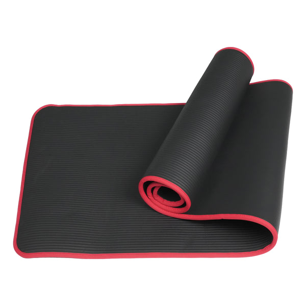 Fitnessmatte schwarz/rot 183 x 61 x 1 cm