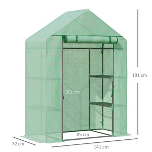 Foliengewächshaus 141x72x191cm Gewächshaus mit 6 Regalen