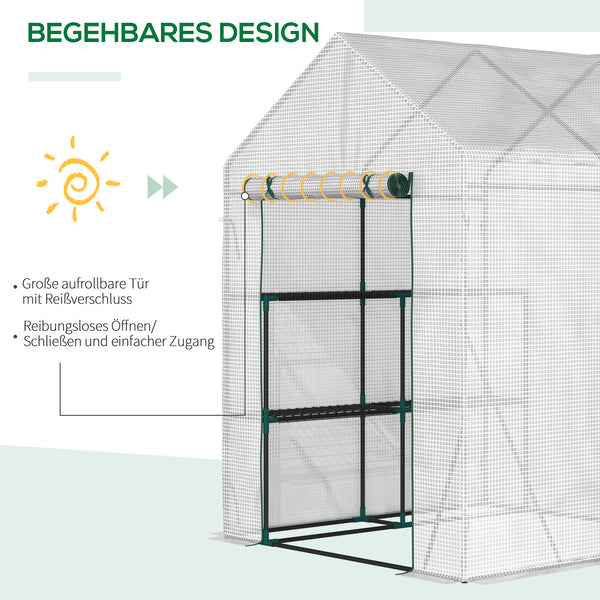 Foliengewächshaus 143x143x195cm Treibhaus