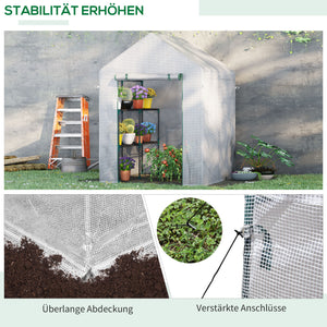 Foliengewächshaus 143x143x195cm Treibhaus