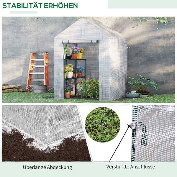 Foliengewächshaus 143x143x195cm Treibhaus