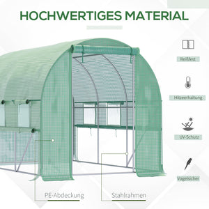 Foliengewächshaus 2.95x2x2m Tunnel-Folienzelt 6 Fenster