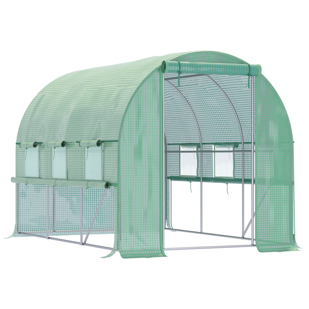 Serra in alluminio 2,95x2x2m tenda a tunnel in alluminio 6 finestre
