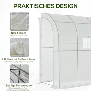 Foliengewächshaus 200x100x215cm Tomatengewächshaus Treibhaus