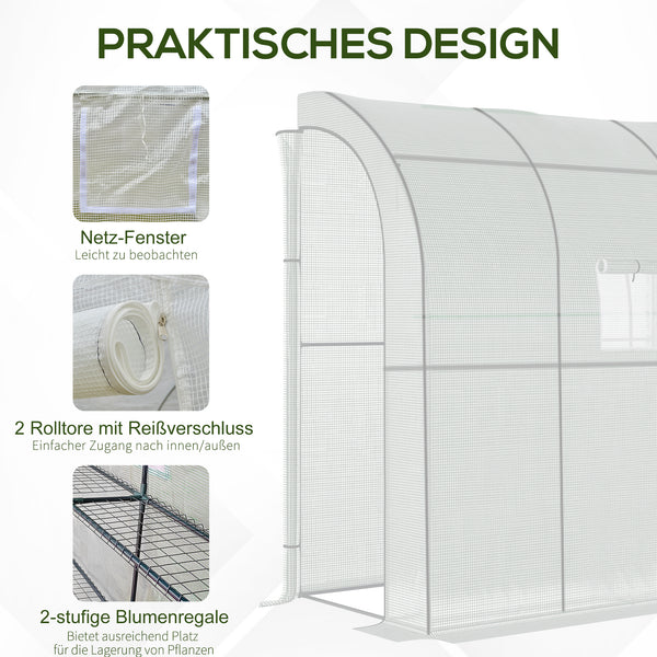 Foliengewächshaus 200x100x215cm Tomatengewächshaus Treibhaus