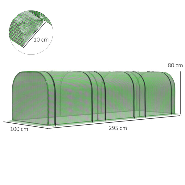 Foliengewächshaus 295x100x80cm Gewächshaus Treibhaus