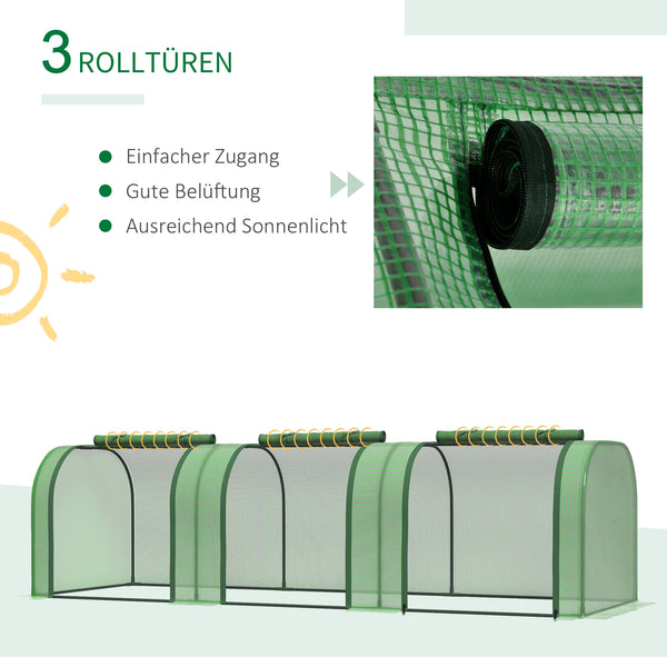 Foliengewächshaus 295x100x80cm Gewächshaus Treibhaus