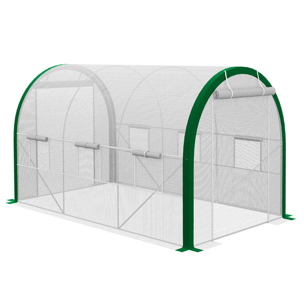 Foliengewächshaus 3.5x2.1x2.1m Tunnel-Gewächshaus Rolltür