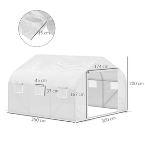 Foliengewächshaus 3.5x3x3m Gewächshaus Folientunnel