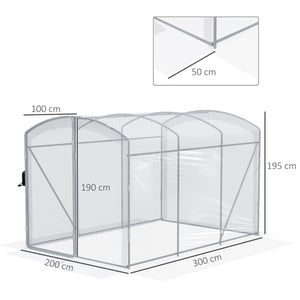 Foliengewächshaus 3x195x2m Folientunnel Treibhaus