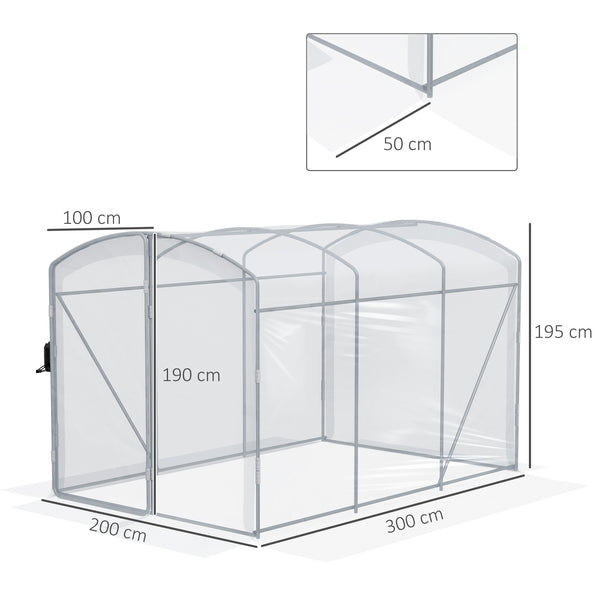 Foliengewächshaus 3x195x2m Folientunnel Treibhaus