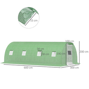Foliengewächshaus 6x3x2m Folientunnel Treibhaus