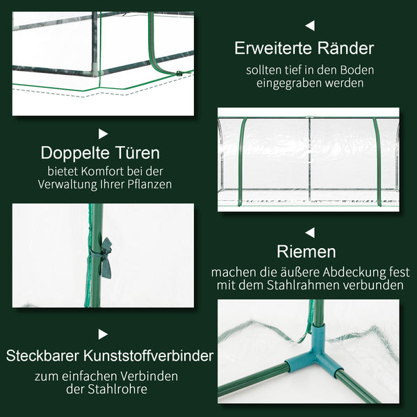 Foliengewächshaus Frühbeet 200x100x80cm Treibhaus