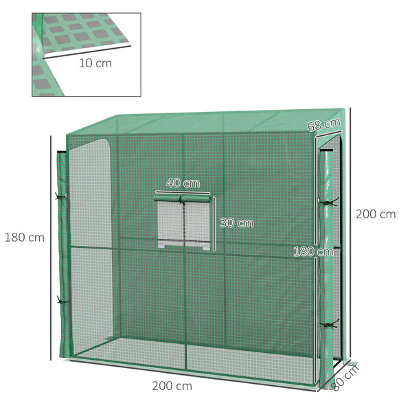 Foliengewächshaus Gewächshaus 200x80x200cm Treibhaus
