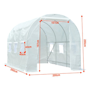 Foliengewächshaus Gewächshaus Folientunnel 350x200x200cm