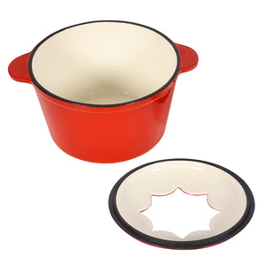 Fondue Set Gusseisen 10-teilig rot