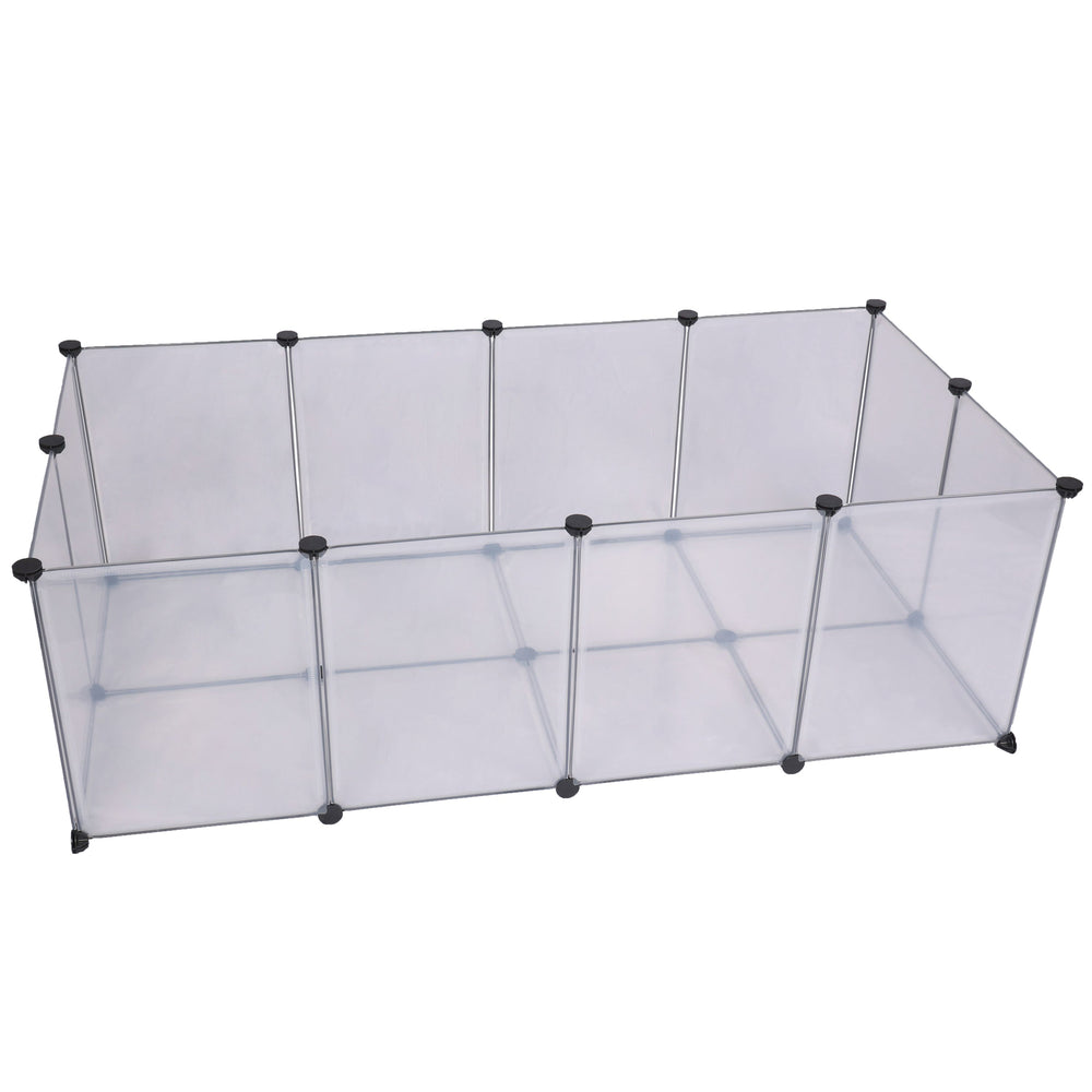 Freilaufgehege mit Bodenplatten weiss
