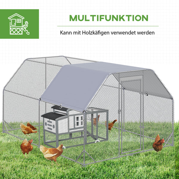 Freilaufgehege mit Schatten Dach 280x380x195cm mit Tür