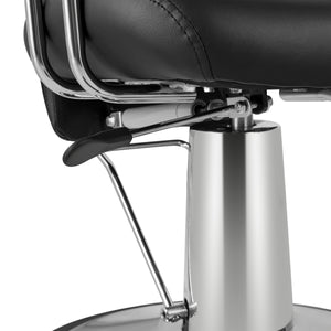 Friseurstuhl Leder 110 x 58 x 98 - 110 cm schwarz