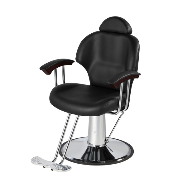 Friseurstuhl Leder 110 x 58 x 98 - 110 cm schwarz