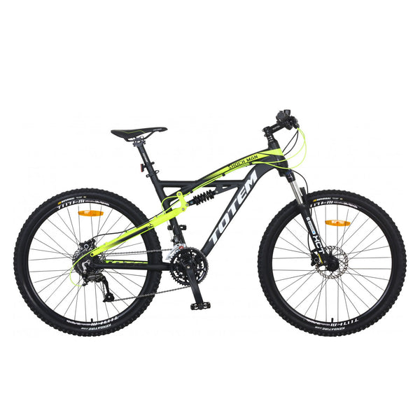 TOTEM vollgefedertes Mountainbike, schwarz/gelb - Rahmen: 46cm