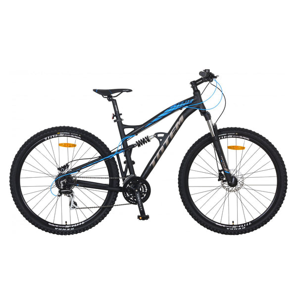 TOTEM vollgefedertes Mountainbike, schwarz/blau - Rahmen: 46cm