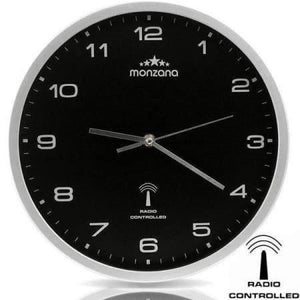 Orologio da parete radiocontrollato - nero/argento