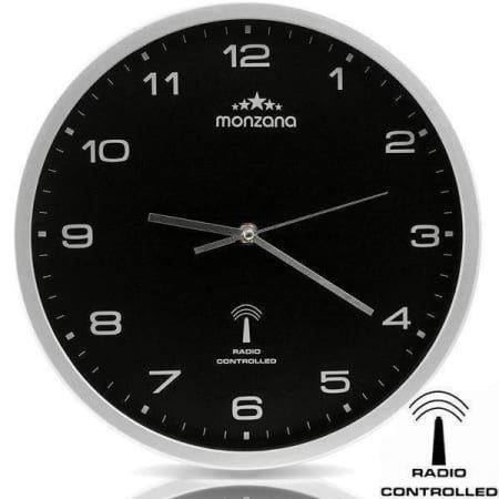 Orologio da parete radiocontrollato - nero/argento